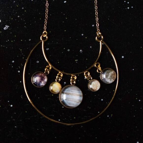 Jewelry - Handcrafted Celestial Jewelry -- Galilean Moons of Jupiter Necklace